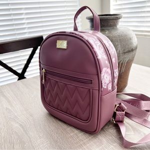 Betsey Johnson Purse Dakota Small Backpack Bag Mauve Purple Floral